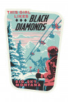 Big Sky, Montana - Ski Black Diamond - Contour - Lantern Press Artwork