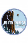 Big Sky, Montana - Skier Jumping - Contour - Lantern Press Artwork