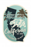 California - Est 1850 - State Bear on Blue - Contour - Lantern Press Artwork