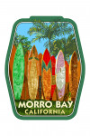 Morro Bay, California - Surfboard Fence - Contour - Lantern Press Artwork