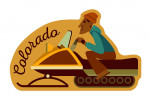 Colorado - Snowmobile Geometric - Lantern Press Artwork