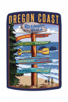 Rockaway Beach, Oregon - Destinations Sign - Contour