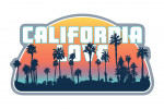 California Love - Palm Trees - Aqua Horizon - Contour - Lantern Press Artwork