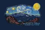 Monarch Crest, Colorado - Pikes Peak - Starry Night - Contour - Lantern Press Artwork