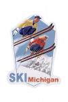 Michigan - Vintage Skiers - Contour - Artwork