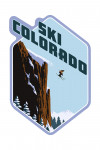Colorado - Skier Jumping - Contour - Lantern Press Artwork