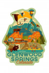 Glenwood Springs, Colorado - Geometric - Contour - Lantern Press Artwork