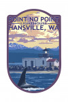 Hansville, Washington - Point No Point Lighthouse - Contour - Lantern Press Artwork