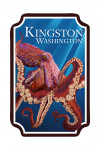 Kingston, Washington - Red Octopus - Contour - Lantern Press Artwork