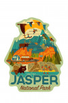 Jasper National Park, Canada - Geometric - Contour - Lantern Press Artwork