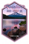 Mt. Hood, Oregon - John Muir - The Mountains are Calling - Purple Sunset & Peak - Contour - Photograph