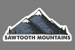 Sawtooth Mountains, Idaho - Blue Peaks - Contour - Lantern Press Artwork