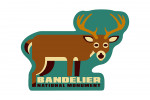 Bandelier National Monument, New Mexico - Mule Deer - Geometric Animal - Contour - Lantern Press Artwork