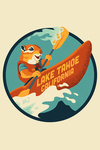 Lake Tahoe, California - Animal Activities Series - Kayaking Chipmunk - Contour - Lantern Press Artwork