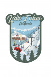 Lake Tahoe, California - Retro Ski Resort - Contour