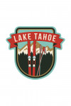 Lake Tahoe, California - Skis and Mountains - Contour