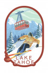 Lake Tahoe, California - Skier and Tram - Contour