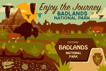 Badlands National Park, South Dakota - Geometric - Enjoy the Journey - Lantern Press Artwork