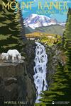 Mount Rainier National Park, Myrtle Falls - Lantern Press Logo - Lantern Press Artwork