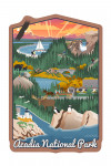Acadia National Park - Retro View - Contour - Lantern Press Artwork