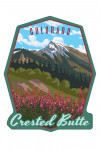 Crested Butte, Colorado - Fireweed & Mountain - Contour - Lantern Press Artwork
