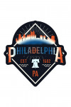Philadelphia - Retro Skyline - Contour - Lantern Press Artwork