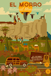 El Morro National Monument, New Mexico - Geometric - Lantern Press Artwork
