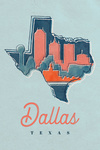 Dallas, Texas - Whimsy City Collection - State and Skyline