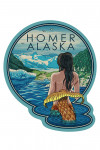 Homer, Alaska - Mermaid & Glacier - Contour - Lantern Press Artwork