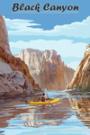 Black Canyon, Arizona - Kayaker - Lantern Press Artwork