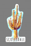 Scottsdale, Arizona - Saguaro Cactus - Watercolor - Contour