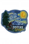 Sisters, Oregon - Bigfoot Starry Night - Contour - Lantern Press Artwork