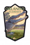 Orlando, Florida - Alligator Scene - Contour