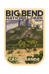 Texas - Big Bend National Park - Casa Grande - Contour - Lantern Press Artwork