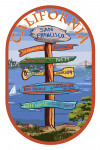 San Francisco, California - Destinations Sign - Contour