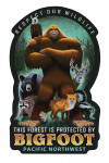 Pacific Northwest - Respect Our Wildlife - Bigfoot - Contour - Lantern Press Artwork