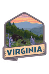 Virginia - Bear & Spring Flowers - Contour - Lantern Press Artwork
