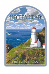 Oregon Coast - Heceta Head Lighthouse - Contour - Lantern Press Artwork