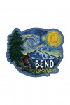 Bend, Oregon - Starry Night - Bigfoot - Contour - Lantern Press Artwork
