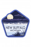 New Buffalo, Michigan - Full Moon Night Scene - Contour