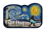 Cape May, New Jersey - Starry Night - Bigfoot on the Beach - Contour - Lantern Press Artwork