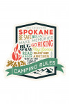 Spokane, Washington - Camping Rules - Contour - Lantern Press Artwork