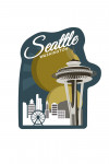 Seattle, Washington - Space Needle - Vector - Contour - Lantern Press Artwork