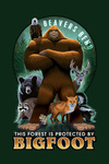 Beavers Bend, Oklahoma - Bigfoot - Protected Forest - Lantern Press Artwork