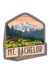 Mt. Bachelor, Oregon - Pine Martin and Flowers -  Contour - Lantern Press Artwork