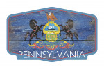 Rustic Pennsylvania State Flag - Contour - Lantern Press Artwork
