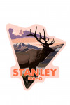 Stanley, Idaho - Elk & Sunset - Contour - Lantern Press Artwork