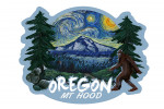 Mt Hood, Oregon - Bigfoot Starry Night - Contour - Lantern Press Artwork