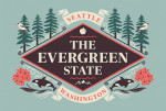 Seattle, Washington - State Motto Crest - State Series