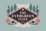 Seattle, Washington - State Motto Crest - State Series - Contour